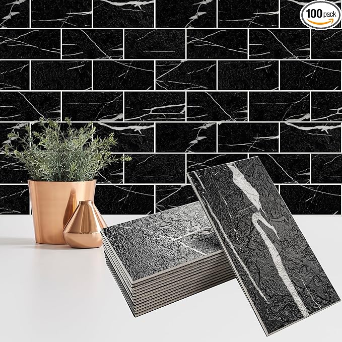 100 Pieces Peel and Stick Backsplash by StyloVue
