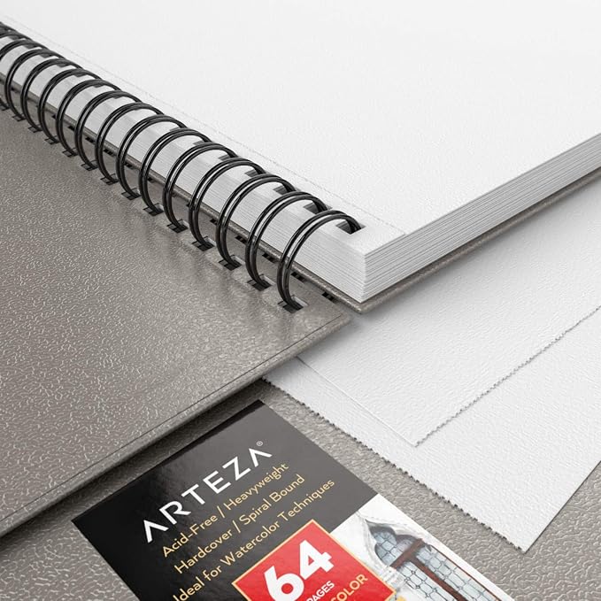 ARTEZA Watercolor Sketchbook 2-Pack, 9x12 Inches – 64 Pages Each, Spiral-Bound - Image 6