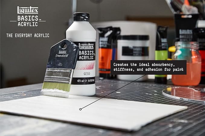 Liquitex BASICS Gesso Surface Prep Medium, 250ml Tube - Image 3
