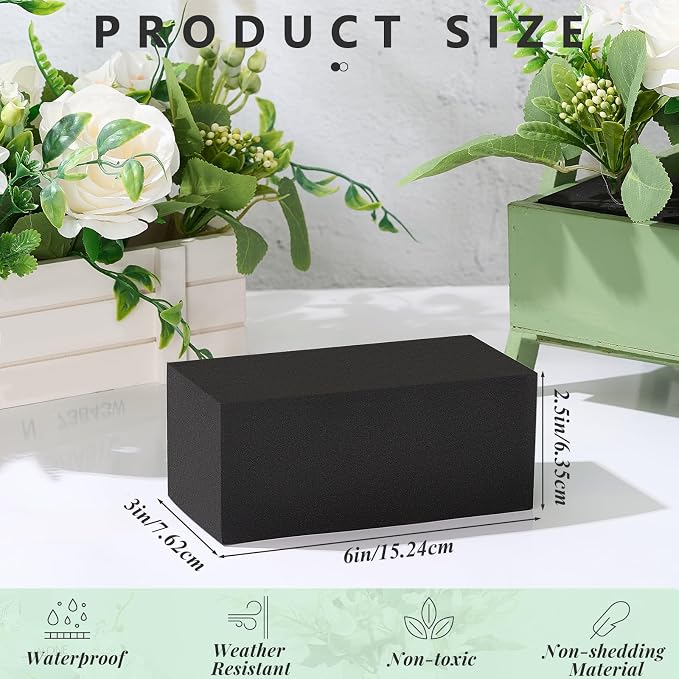 Lallisa 8 Pcs Reusable Floral Foam Blocks Water Weather Resistant Dry Floral - Image 2