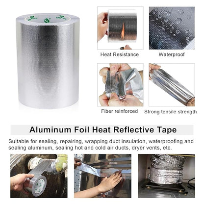 BOMEI PACK Adhesive Aluminum Foil Heat Shield Tape Barrier, Fiberglass Thermal - Image 4