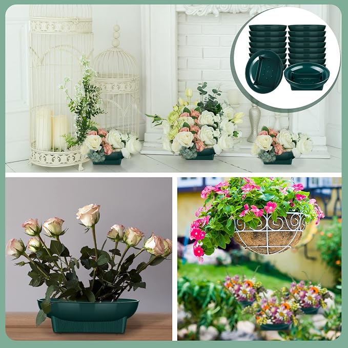 Karenhi 12 Pcs Floral Supplies Green Bowls - Image 7