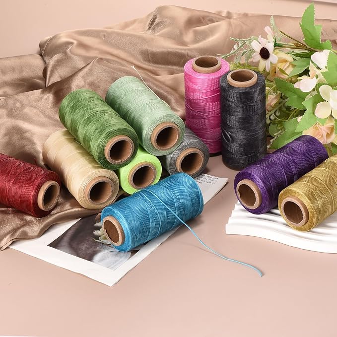MECCANIXITY Waxed Thread, 197 Yard 1mm 210D Flat Wax Thread Polyester Waxed - Image 4