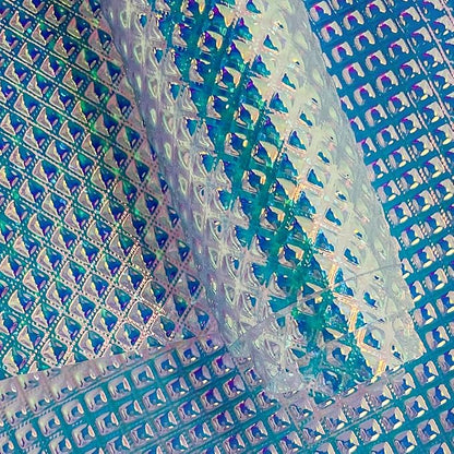 ONEART | Iridescent Transparent Embossed Vinyl Holographic Blue Clear PVC Vinyl by ONEART