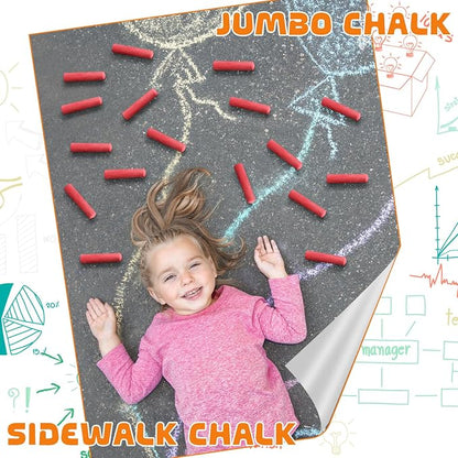 20 Pcs Sidewalk Chalks for Kids Non Toxic Jumbo Chalk for Party Gift Outdoor - Image 4