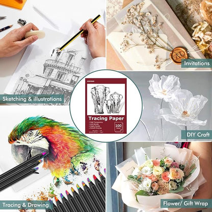 Tracing Paper 9x12 inch, 100 Sheets Transparent Vellum Paper - Image 5