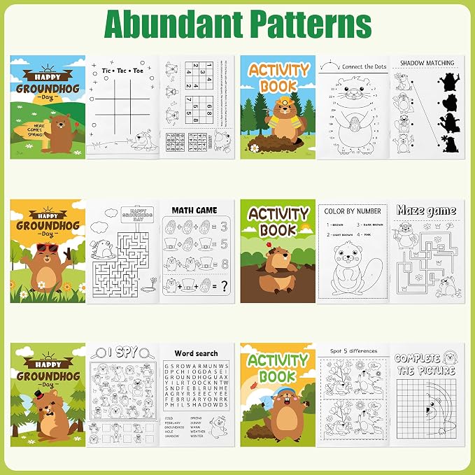 JAPBOR Groundhog Activity Coloring Book - Image 3