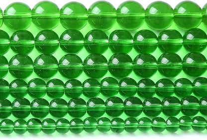 60pcs 6mm Smooth Green Crystal Glass Quartz Beads Round Loose Beads by NaturalStoneBeads