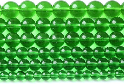 32pcs 12mm Smooth Green Crystal Glass Quartz Beads Round Loose Beads by NaturalStoneBeads