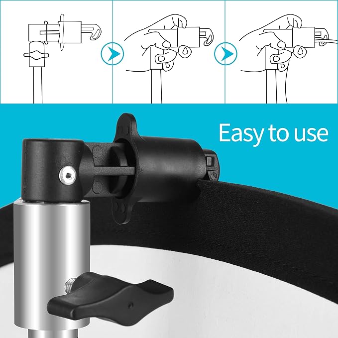 EMART 8.5FT Photography Green Screen Background Reflector Disc Holder Clip - Image 5