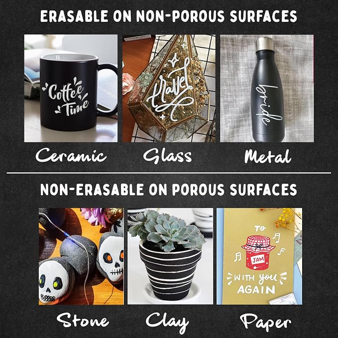 Chalkola 6 White Chalk Markers for Blackboard, Chalkboard Signs, Car Window - Image 8