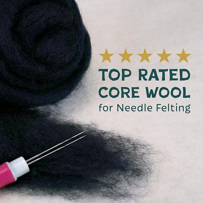 Woolbuddy Needle Felting Wool – 8oz Chunky Wool Roving in Black, Felting Wool - Image 4