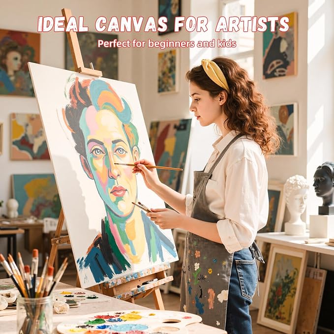 Simetufy 18 x 24 inch 5 Pack Canvas Panels Large Flat Canvas Boards - Image 5