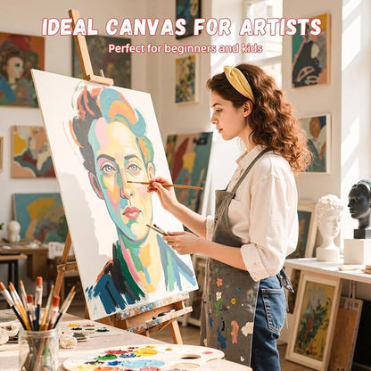 Simetufy 18 x 24 inch 5 Pack Canvas Panels Large Flat Canvas Boards - Image 5