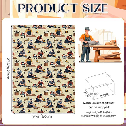 Pineraap 12 Sheets Carpenter Wrapping Paper, Woodworking Tools & Craftsman - Image 2
