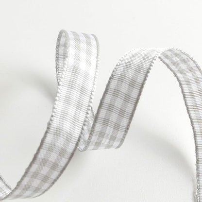 Gray Gingham Plaid Checked Ribbon 25 Yards Each Roll 100% Polyester - Image 9