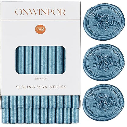 Gray Blue Wax Seal Sticks, ONWINPOR 20pcs Glue Gun Waxs Sealing Sticks - Image 2