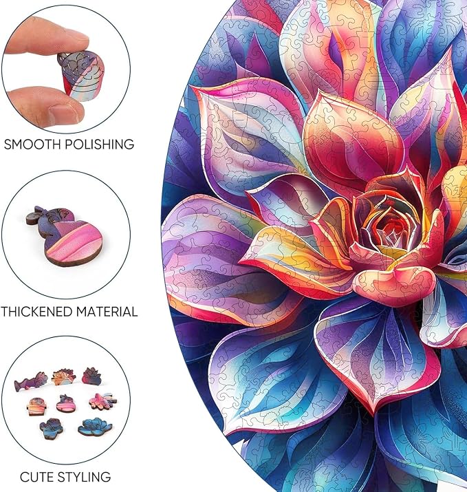Wooden Puzzles for Adult 500 Piece, Flower Succulent Puzzle for Girls and Women - Image 2