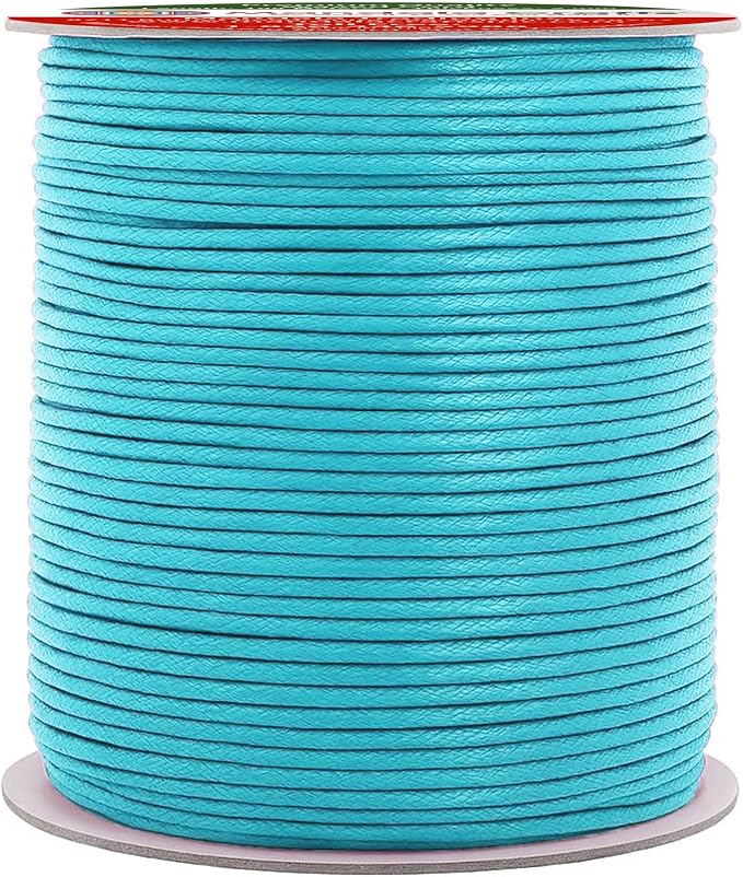 Mandala Crafts 2mm 109 Yards Turquoise Cotton Waxed Cord by MandalaCrafts