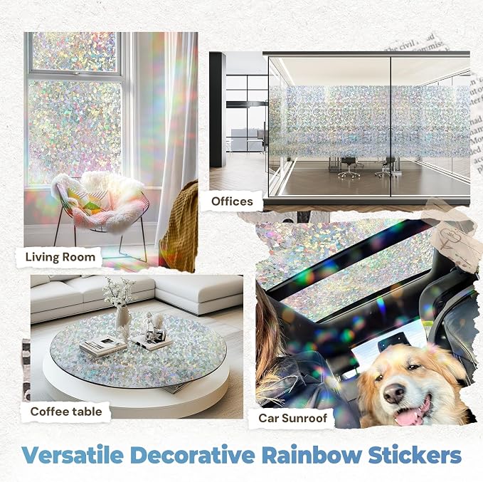 DOWELL Window Privacy Film Rainbow Film, Stained Glass Decorative Sticker - Image 8