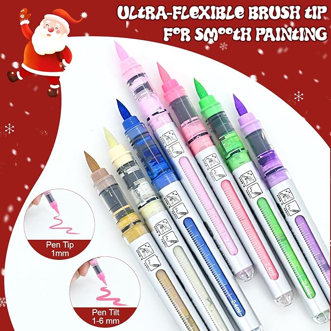 12 Colors Acrylic Paint Markers Set, Water Based Acrylic Paint Pens - Image 3