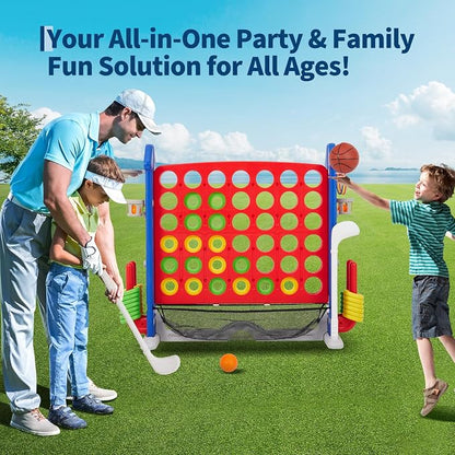 Giant 4 in a Row Game, Adjustable Height Board Jumbo 4-in-a-Row Game - Image 7