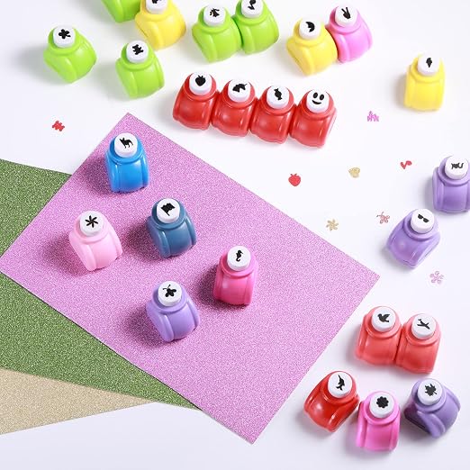 Geyee 68 Pieces Scrapbook Paper Punch Hole Punches Shape Mini Gift Card Punch - Image 7