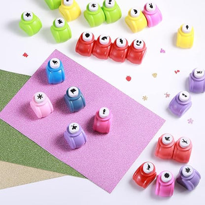 Geyee 68 Pieces Scrapbook Paper Punch Hole Punches Shape Mini Gift Card Punch - Image 7