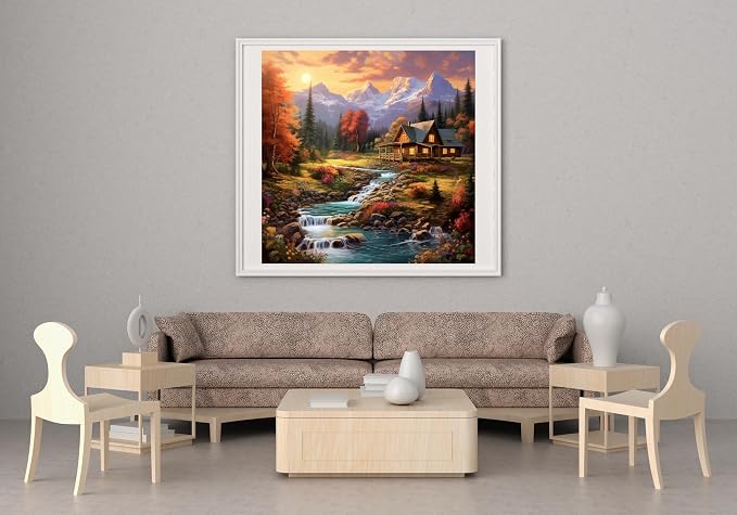 14CT Counted Cross Stitch Kits for Adults Mountain Flowers Advanced Stamped - Image 3