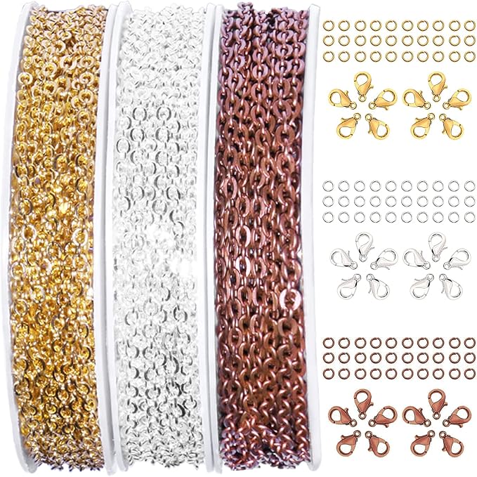 Jishi 30ft Jewelry Making Chains Bulk 2mm Necklace Chains by Jishi