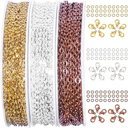 Jishi 30ft Jewelry Making Chains Bulk 2mm Necklace Chains by Jishi