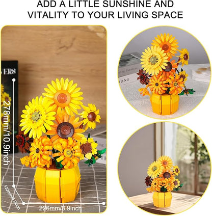 Sunflower Building Blocks Set for Adults, Van Gogh Art Botanical Collection - Image 5