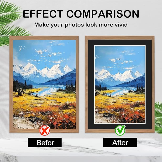 Prudiut 15 Pack 5x7 Black Picture Mats, Frame Mattes - Image 3
