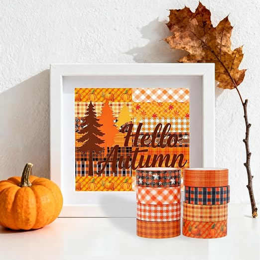 12 Rolls Autumn Washi Tape Set - Image 7