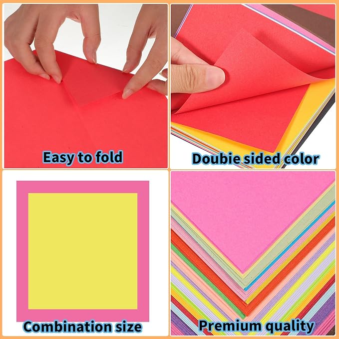 Square Origami Paper, 200 Sheets, 20 Colors Origami Kit - Image 3