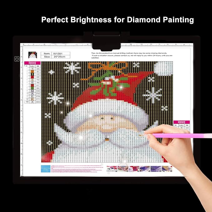Diamond Painting Light Pad A3, LED Light Box Tracer w/Magnetic Clip & Pen Holder - Image 3