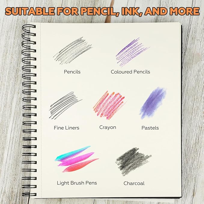 Sketch Book 9" x 11"，2 Pack 80-Sheets，Double-Sided Hardbound Sketchbook - Image 5