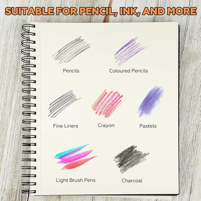 Sketch Book 9" x 11"，2 Pack 80-Sheets，Double-Sided Hardbound Sketchbook - Image 5
