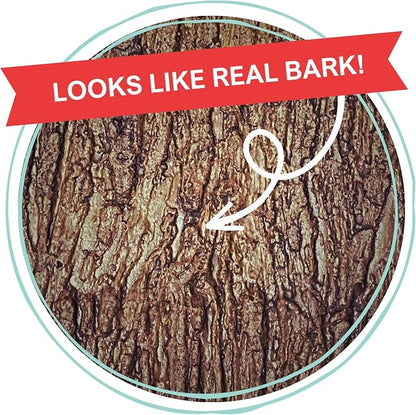 Realistic Faux Brown Bark Xmas Tree Skirt Hides Fake Pole, By Christmas Tree - Image 7