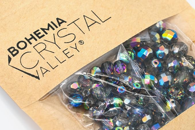 275 pcs Set of Czech Faceted Glass Beads, Fire-Polished Round Crystal Vitrail - - Image 3