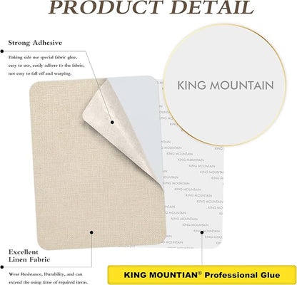 KING MOUNTAIN Coarse Linen Fabric Patches, Self-Adhesive, 12x40 Inch, - Image 3