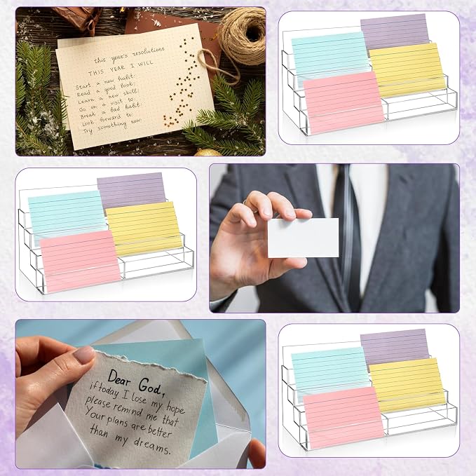 4 Tier Index Card Display Stand 3x5 Acrylic Card Holder - Image 6