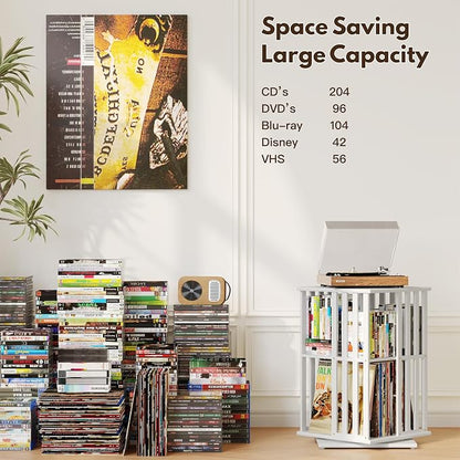 XIMN 360° Rotating Bamboo CD/DVD Shelf - Image 6