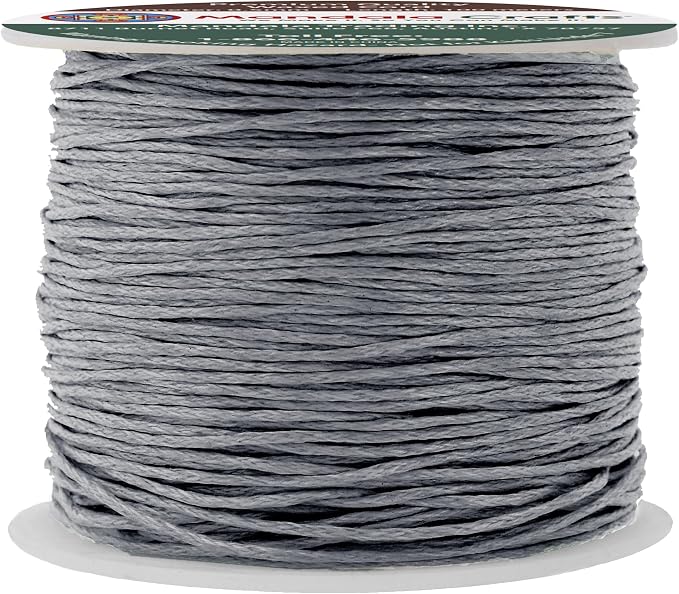 Mandala Crafts 0.5mm 109 Yards Traffic Gray Cotton Waxed Cord by MandalaCrafts