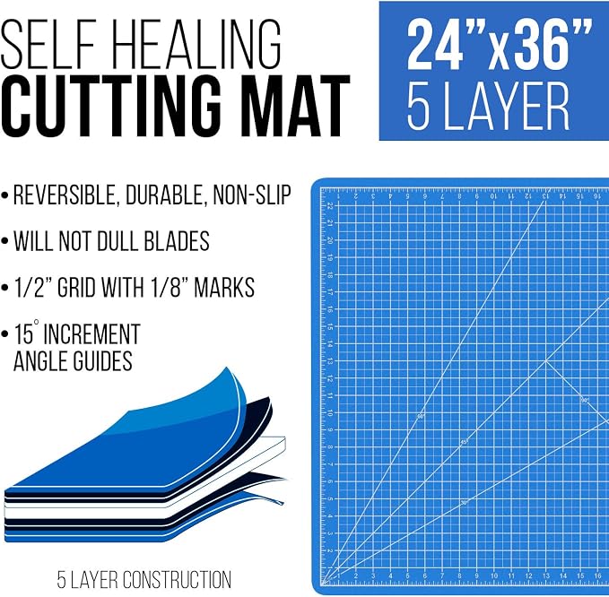 U.S. Art Supply 24" x 36" Self-Healing Cutting Mat 5-Ply - Image 2