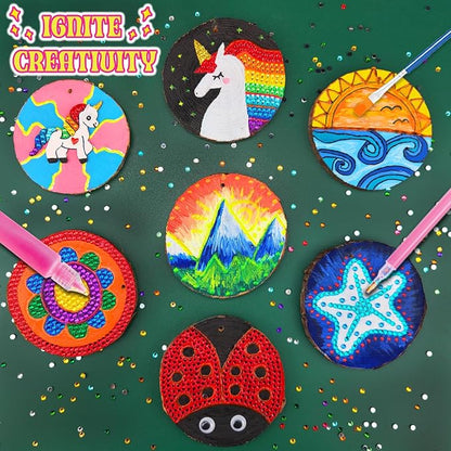 klmars Kids Wooden Painting Kit-Glow in The Dark-Arts & Crafts Gifts - Image 2