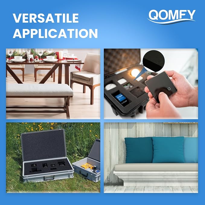 QOMFY 4" Height x 18" Width x 42" Length Charcoal Upholstery Foam Sheet | Made - Image 7