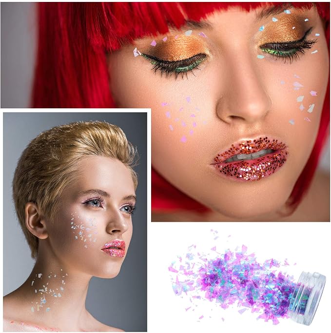 18 Boxes Mermaid Iridescent Chunky Glitter Flakes Chrome Nail Sequins Aurora - Image 7