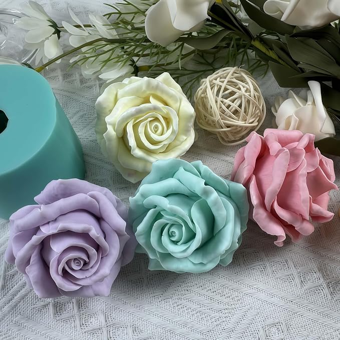 3D Rose Flower Silicone Mold Resin Epoxy Flower Molds Decorating Crafts Candle - Image 6