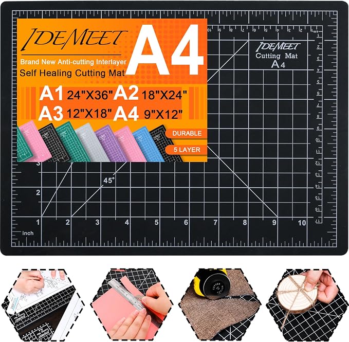 Density-upgraded 9"x12" Self Healing Cutting Mat, Idemeet Rotary Sewing Mat by IDEMEET
